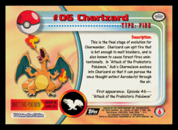 MP - Pokemon Topps Charizard #06 TV Animation Edition Series 1 (Black Logo) - Image 2