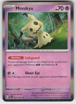 Mimikyu 037/091 Rare Paldean Fates Pokemon Holo Near Mint - Image 1