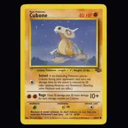 Cubone 50/64 Jungle Common Vintage WOTC Pokemon TCG LP - Image 1