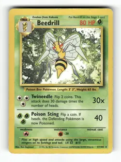 Beedrill - 17/102 - Base Set Unlimited - Pokemon - Rare - HP - Image 1
