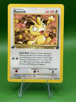 Pokemon Team Rocket Meowth 62/82 1st Edition WOTC Vintage 1999 - Image 1