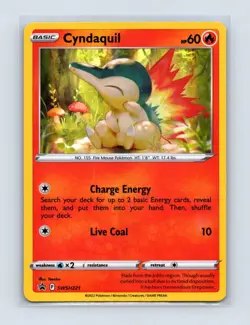 Cyndaquil (Cosmos Holo) SWSH221 Holo Promo Sword & Shield Promo Pokemon Holo LP - Image 1