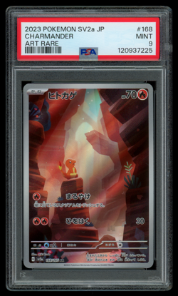 PSA 9 MINT Pokemon Japanese Charmander 168/165 AR 151 sv2a Holo - Image 1