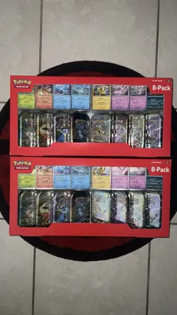 Pokemon Prismatic Evolutions Costco 8 Mini-Tin Bundle w Promos In Hand - Image 4