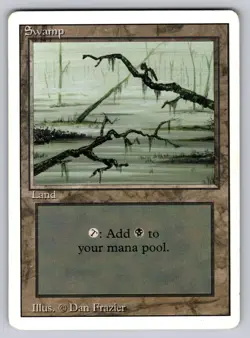 Swamp (C) 300 Land Revised Edition Magic: The Gathering Heavily Played - Image 1