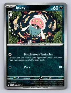 Inkay 033/064 Common Shrouded Fable Pokemon Reverse Holo NM - Image 1