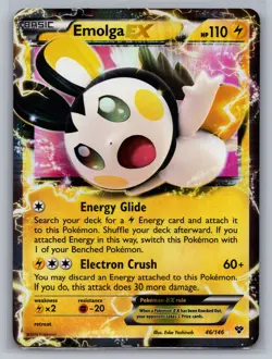 Emolga EX XY Base Set #46/146 Ultra Rare,Holo Pokemon Card - Image 1