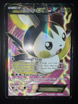 2014 Pokemon XY Base Set Emolga EX 143/146 Full Art Ultra Rare Card MP ⚡🐿✨ - Image 1