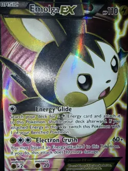 2014 Pokemon XY Base Set Emolga EX 143/146 Full Art Ultra Rare Card MP ⚡🐿✨ - Image 2