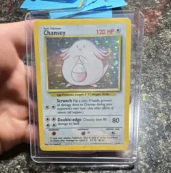 Pokemon Chansey 003/102 Base Set Holo Rare Unlimited English 1999 - Image 1