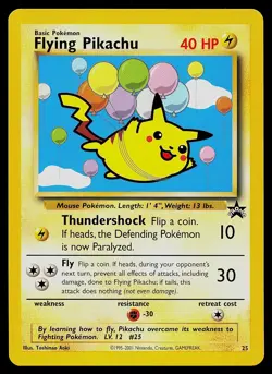 Pokemon Card - Flying Pikachu Wotc Black Star Promo 25 Promo - Image 1