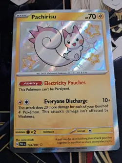 Pokemon TCG Paldean Fates Pachirisu Card 138/091 Shiny Rare Lp - Image 1