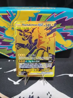 Pikachu & Zekrom GX SM248 Gold Promo Tag Team 240 HP Pokemon Card NM - Image 1