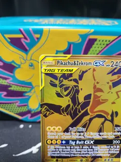 Pikachu & Zekrom GX SM248 Gold Promo Tag Team 240 HP Pokemon Card NM - Image 2