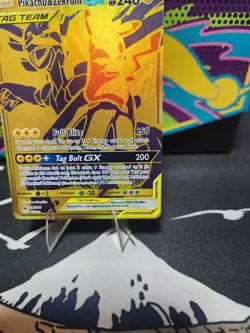 Pikachu & Zekrom GX SM248 Gold Promo Tag Team 240 HP Pokemon Card NM - Image 4