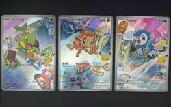 Pokemon First Partner Illustration Gen IV Trio 💦🔥🍃 - Image 1