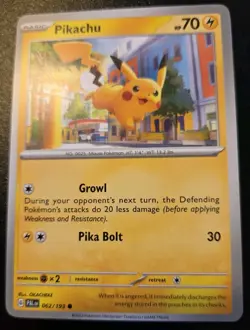 Pikachu 062/193 Common Scarlet & Violet: Paldea Evolved Pokemon TCG - Image 1