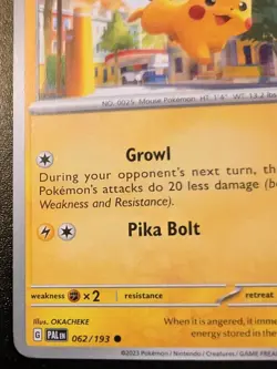 Pikachu 062/193 Common Scarlet & Violet: Paldea Evolved Pokemon TCG - Image 4