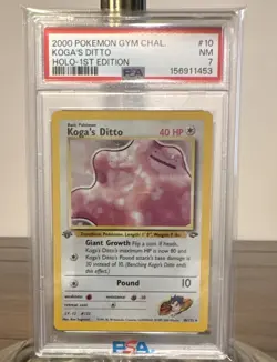 2000 POKEMON GYM CHALLENGE KOGA'S DITTO 10/132 HOLO 1ST EDITION PSA 7 - Image 1