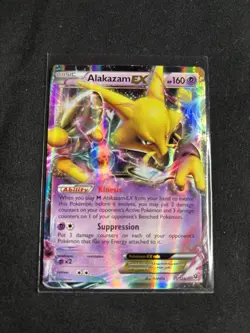Pokemon TCG Alakazam EX 25/124 Ultra Rare Holo Card XY Fates Collide - Image 1