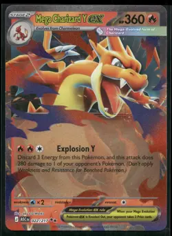 Mega Charizard Y ex 022/217 Double Rare Ascended Heroes Pokemon Holo Near Mint - Image 1
