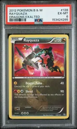 2012 Pokemon Black & White Dragons Exalted 128 Rayquaza PSA 6 Ex NEW CERT - Image 1