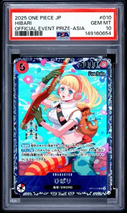 2025 ONE PIECE JAPANESE PROMOS #010 HIBARI OFFICIAL EVENT PRIZE-ASIA PSA 10 - Image 1