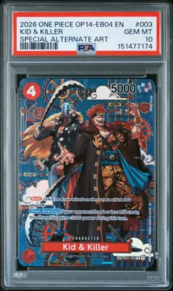 Bandai PSA 10 Kid & Killer EB01-003 OP14-EB04 SP Special Alt Art Holo EN - Image 3