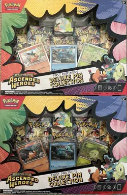 Pokemon TCG 2 x Ascended Heroes First Partner Deluxe Pin Collection New Sealed - Image 1