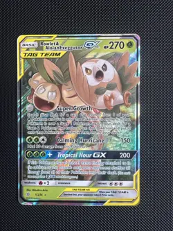 Pokemon TCG Rowlet & Alolan Exeggutor GX 1/236 Unified Minds NM - Image 1