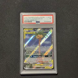 Pokemon Rowlet & Alolan Exeggutor GX 215/236 Unified Minds Alt PSA 1 - Image 1