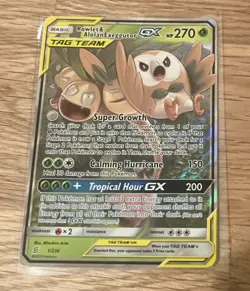 Pokemon TCG Rowlet Alolan Exeggutor Tag Team GX 1/236 Unified Minds Ultra Rare - Image 1