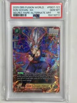 PSA 10 2025 Dragon Ball Super Son Gohan : SH FB07-121 Secret Rare Alternate Art - Image 1