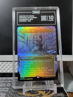 Three Tree City (Borderless) (0340) Bloomburrow Foil Grade 10 Gem Mint - Image 1