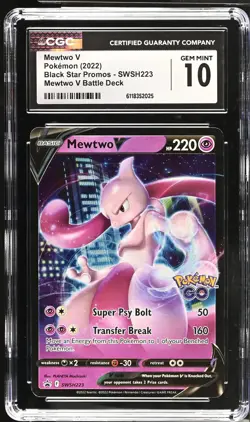 2022 Pokemon Black Star Promos Mewtwo V Mewtwo V Battle Deck CGC 10 #SWSH223 - Image 1