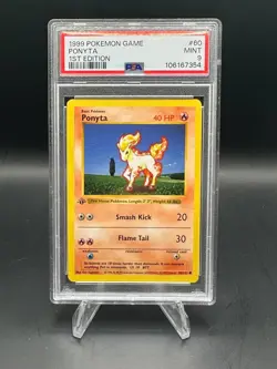 1999 Pokemon Base Set PONYTA 1st Edition #60 PSA 9 - Image 1