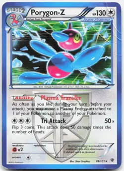 Porygon-Z 74/101 Holo Rare Plasma Blast Pokemon Holo HP - Image 1