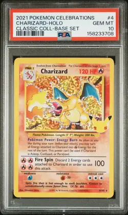 2021 POKEMON CELEBRATIONS CLASSIC COLLECTION #4 CHARIZARD-HOLO PSA 10 - Image 1