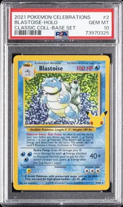 2021 POKEMON CELEBRATIONS CLASSIC COLLECTION #2 BLASTOISE-HOLO PSA 10 - Image 1