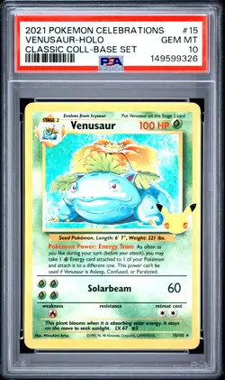 2021 POKEMON CELEBRATIONS CLASSIC COLLECTION #15 VENUSAUR-HOLO PSA 10 - Image 1