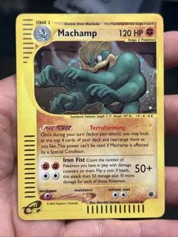 Pokemon TCG Machamp Expedition 2001 Holo(Swirl) Base Set 16/165 Rare- NM - Image 1