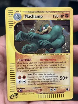 Pokemon TCG Machamp Expedition 2001 Holo(Swirl) Base Set 16/165 Rare- NM - Image 2