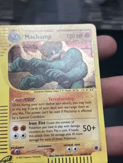 Pokemon TCG Machamp Expedition 2001 Holo(Swirl) Base Set 16/165 Rare- NM - Image 3