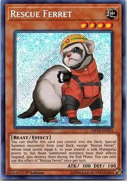 Yugioh: Rescue Ferret - MP18-EN054 - Secret Rare - 1st Edition - NM - Image 1