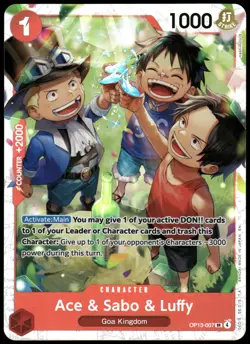 One Piece CCG Carrying on His Will Ace & Sabo & Luffy OP13-007 - Image 1