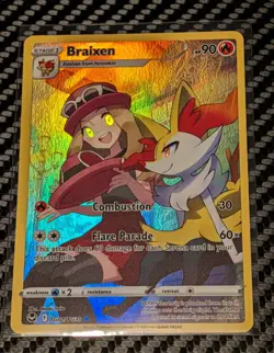 Braixen TG01/TG30 Holo Silver Tempest Trainer Gallery Pokemon NM/M - Image 1