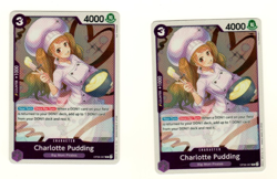 Set Of 2 Charlotte Pudding OP08-067 Rare Foil Two Legends One Piece Trading Card - Image 1