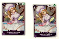 Set Of 2 Charlotte Pudding OP08-067 Rare Foil Two Legends One Piece Trading Card - Image 3