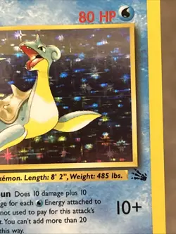 Pokemon TCG Lapras 1st Edition Holo Rare Card Fossil, 10/62 - Image 3
