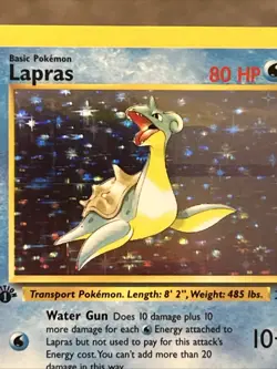 Pokemon TCG Lapras 1st Edition Holo Rare Card Fossil, 10/62 - Image 4
